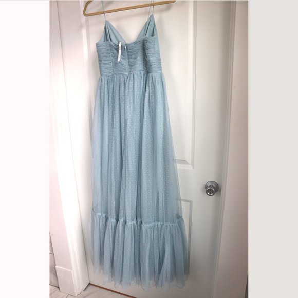 New: ASOS spot tulle maxi dress in baby blue - Picture 3 of 7